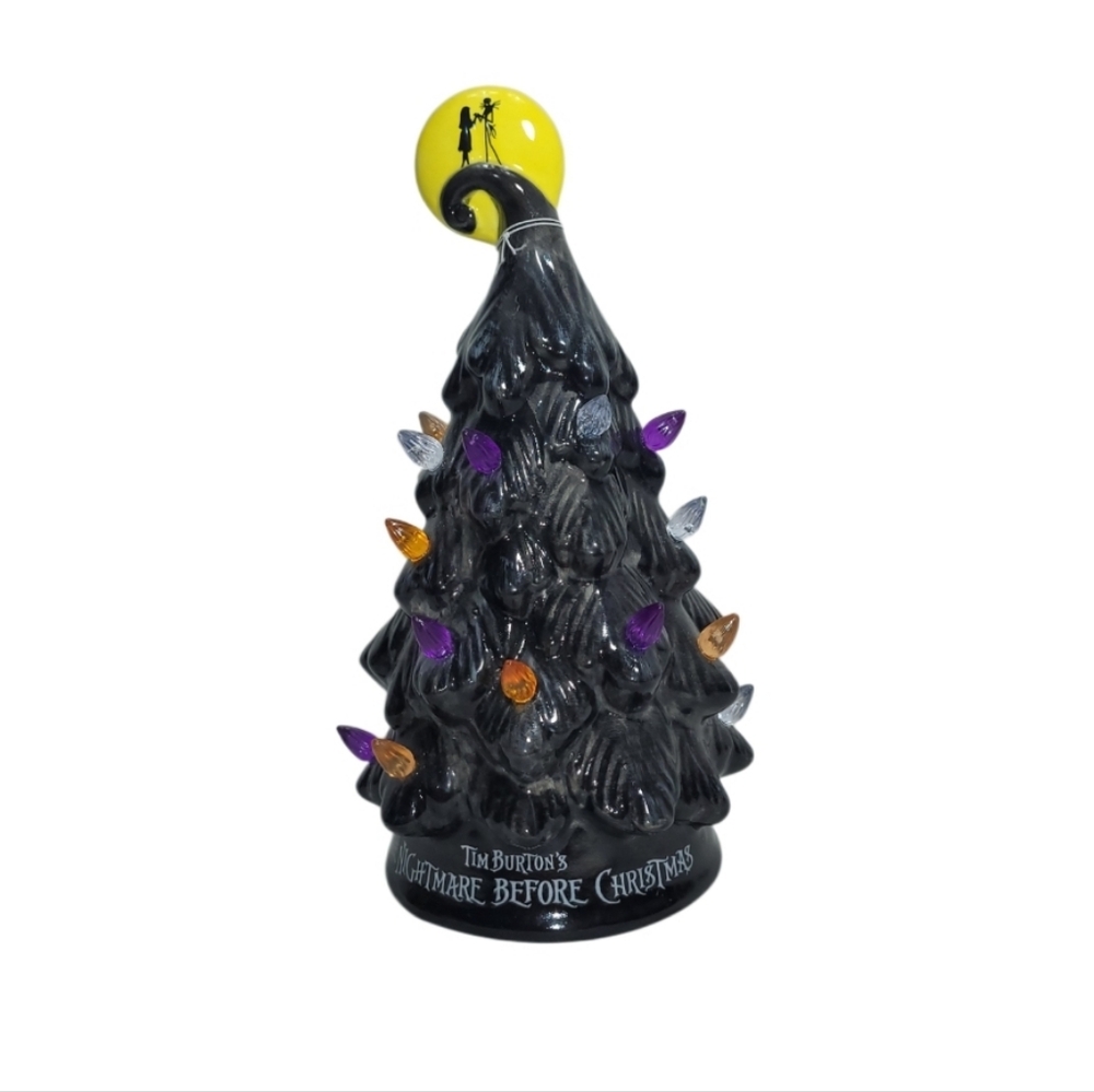 Tim Burton's The Nightmare Before Christmas Ceramic Halloween Light-Up Tree New - Picture 2 of 10